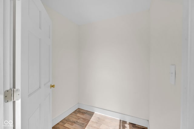 spare room with light hardwood / wood-style floors