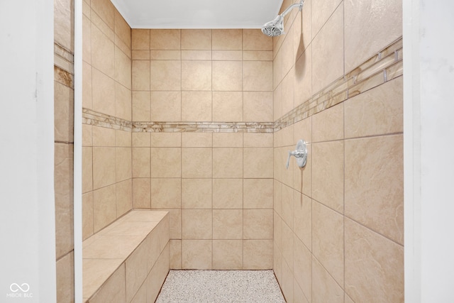 bathroom with tiled shower