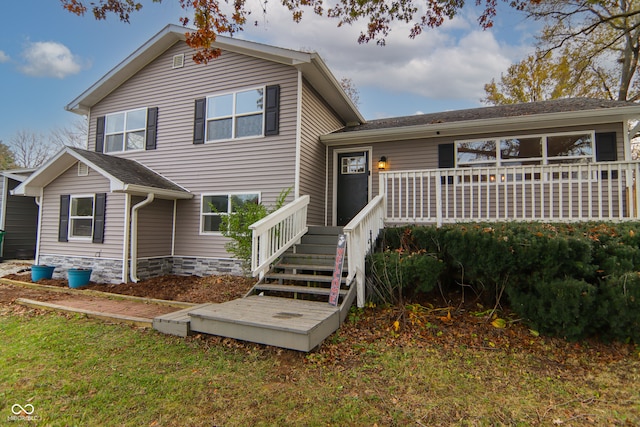 view of front of house featuring a deck