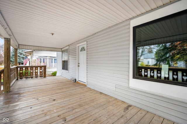 deck featuring a porch