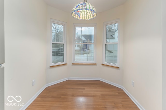 unfurnished dining area featuring hardwood / wood-style floors