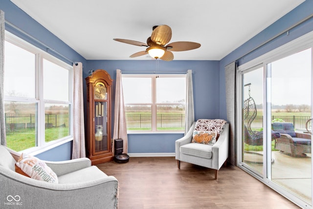 sitting room featuring a wealth of natural light