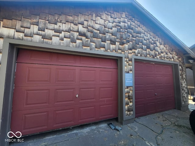 view of garage