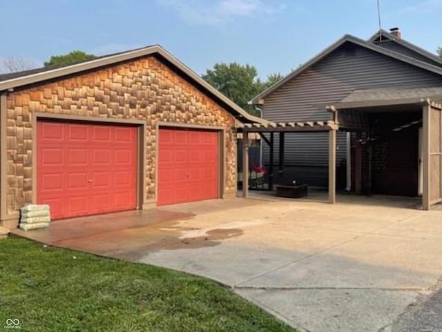 view of garage