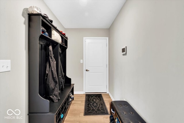 mudroom featuring light wood-type flooring