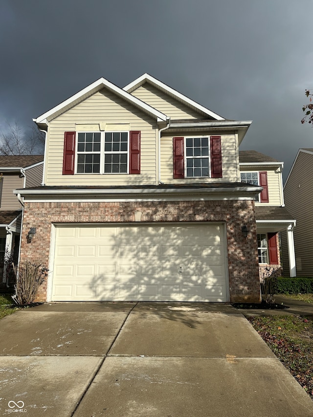 view of front facade with a garage