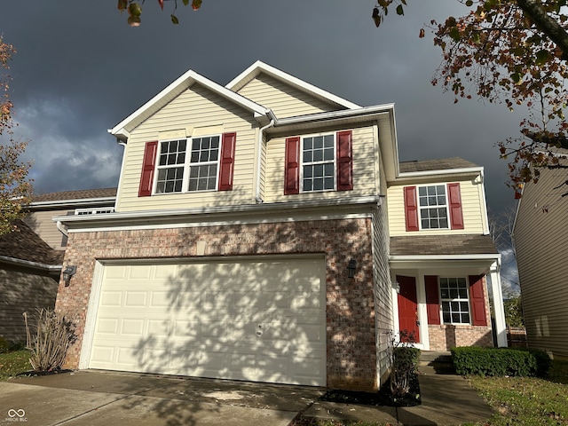 view of front facade with a garage