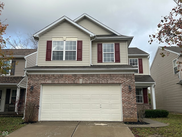 view of property with a garage