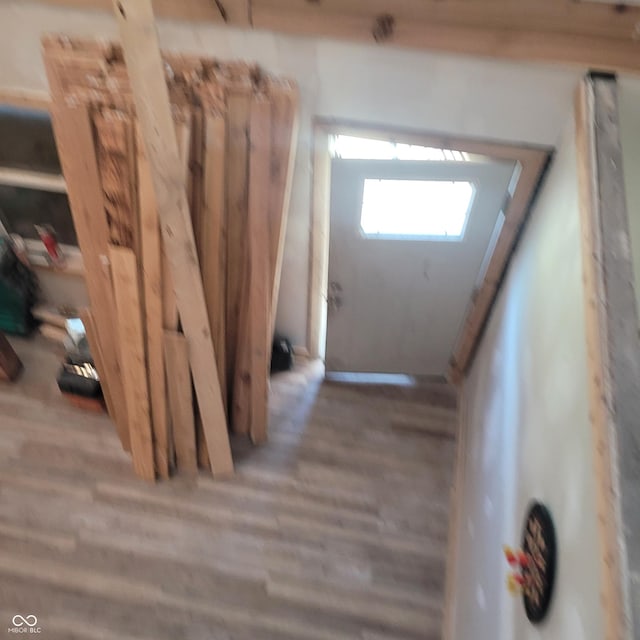 hallway featuring wood-type flooring