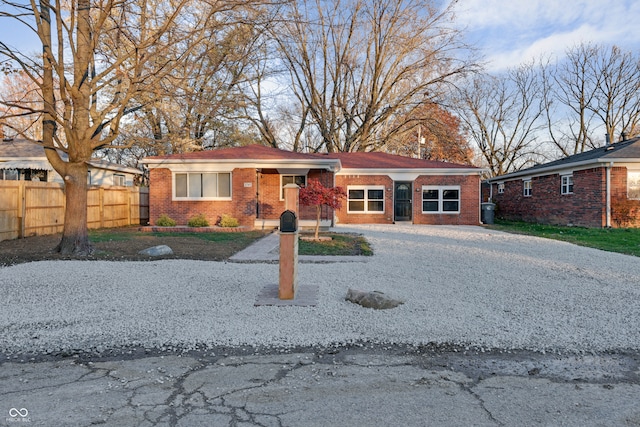 view of single story home