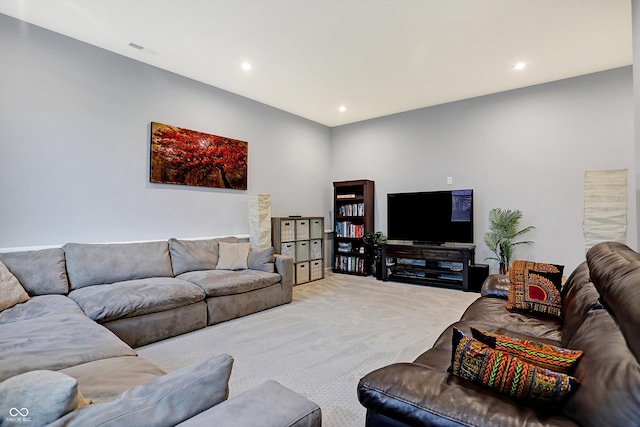 living room featuring carpet floors