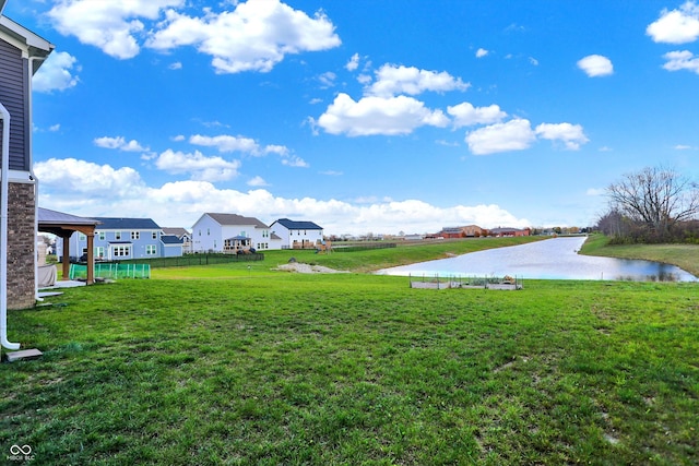 view of yard featuring a water view