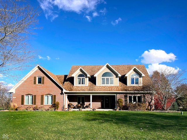 back of house with a lawn