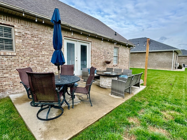 view of patio / terrace featuring french doors