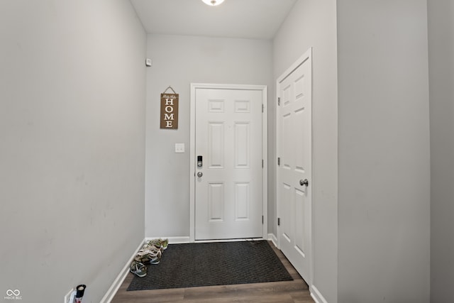 entryway featuring dark hardwood / wood-style flooring