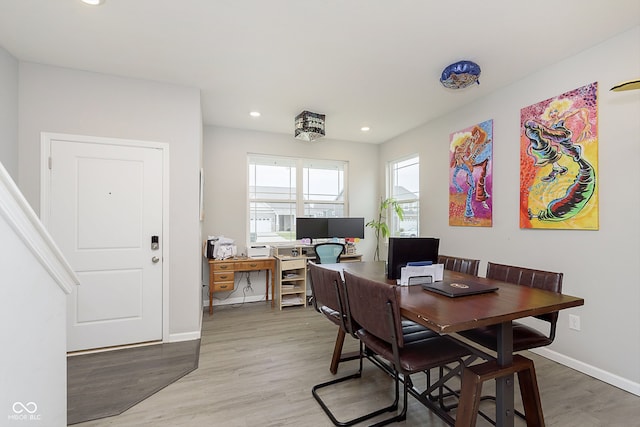 dining room featuring light hardwood / wood-style floors