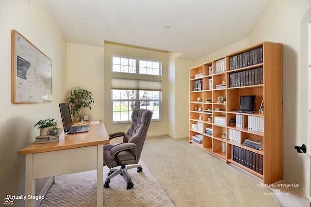 view of carpeted office