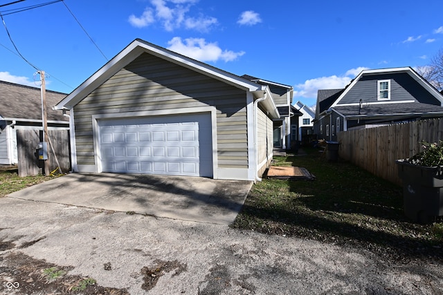 view of garage