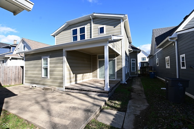 rear view of property with a patio area