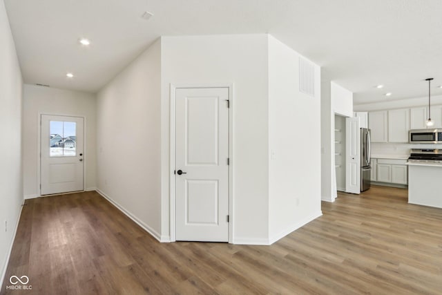 interior space featuring light hardwood / wood-style floors