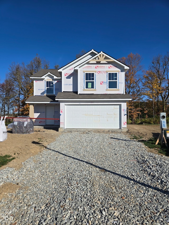 view of front of home with a garage