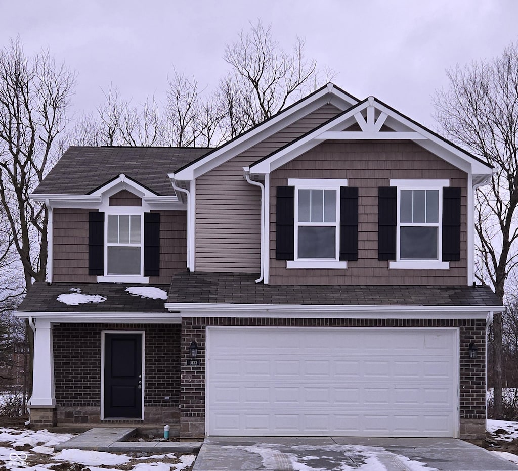 view of front facade with a garage