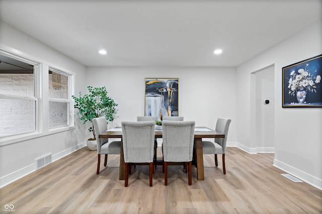 dining room featuring light wood-type flooring