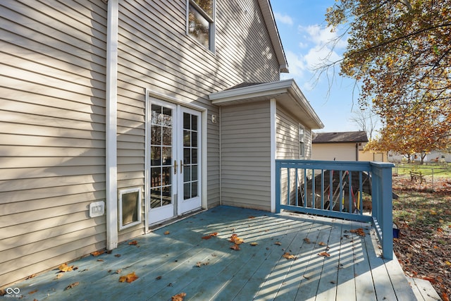 deck featuring french doors