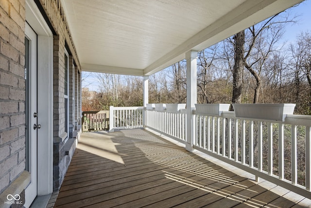 deck with covered porch