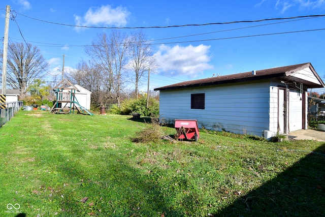 view of yard featuring a playground