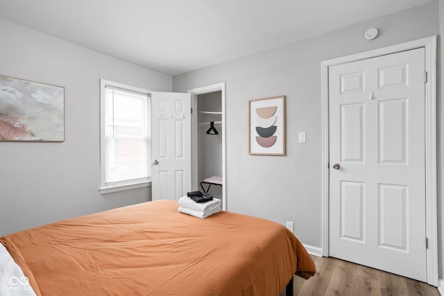 bedroom featuring wood-type flooring