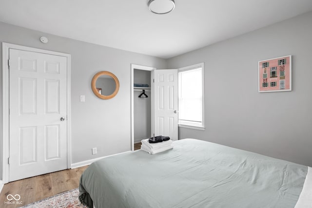 bedroom featuring hardwood / wood-style flooring