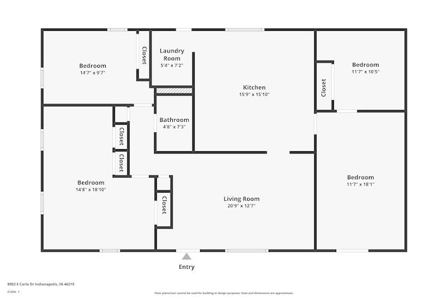 8902 Carla Dr, Indianapolis, IN 46219 - view of home floor plan
