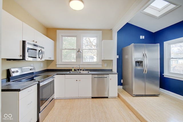 kitchen with white cabinetry, sink, and stainless steel appliances