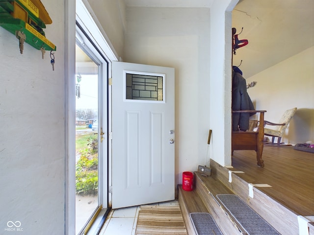 foyer featuring light wood-type flooring