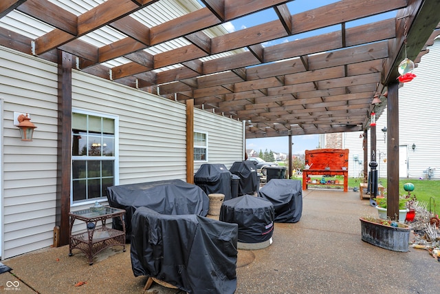 view of patio with a pergola