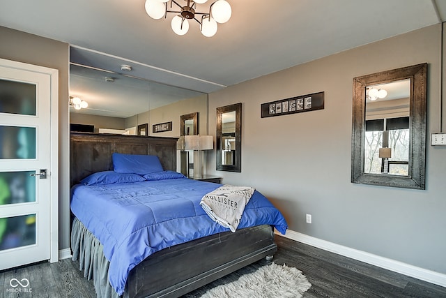 bedroom featuring dark hardwood / wood-style floors