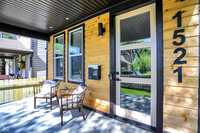 exterior space with covered porch