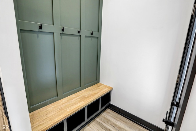 mudroom featuring light wood-type flooring