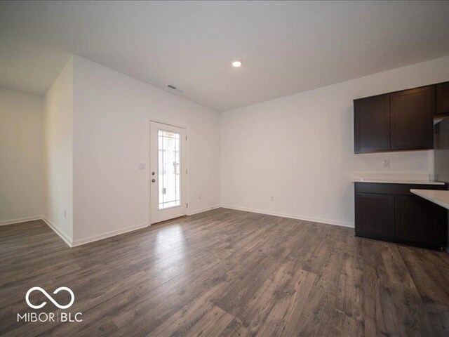 6322 Granby Dr, Whitestown, IN 46075 - unfurnished living room featuring dark wood finished floors and recessed lighting