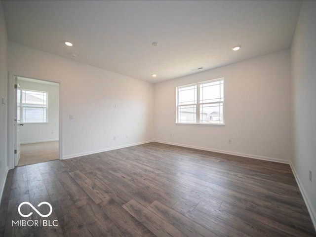 6322 Granby Dr, Whitestown, IN 46075 - spare room with dark wood-style flooring and recessed lighting