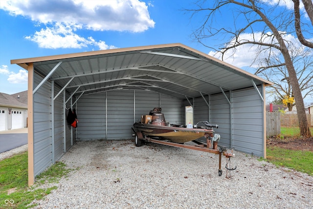 exterior space featuring a carport