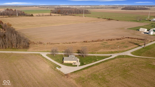 drone / aerial view with a rural view