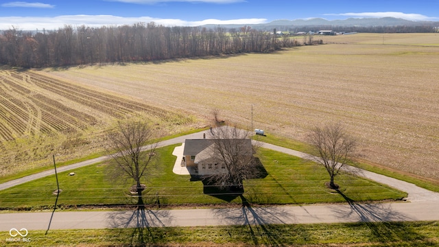 bird's eye view with a mountain view and a rural view