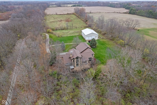 drone / aerial view featuring a rural view