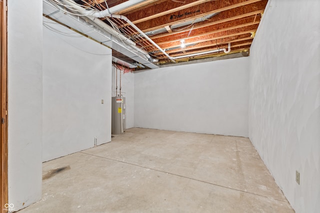 basement with water heater