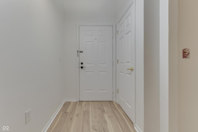 doorway featuring light hardwood / wood-style floors