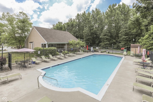 view of pool featuring a patio area