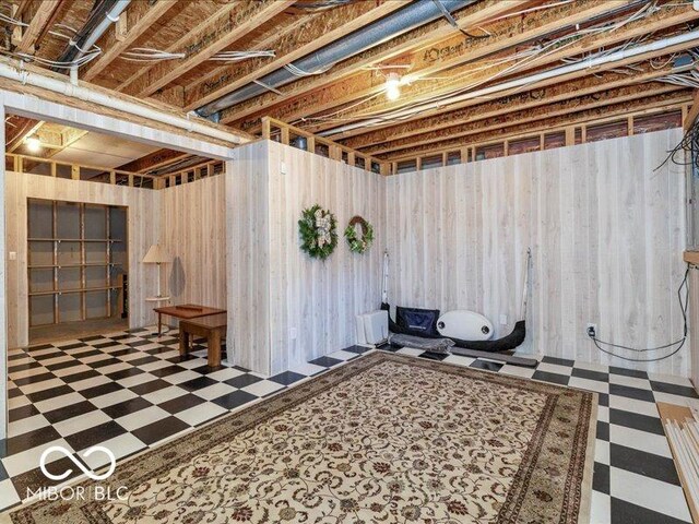 12954 Water Ridge Dr, Fishers, IN 46055 - unfinished below grade area with tile patterned floors