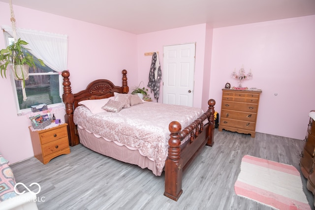 bedroom featuring light hardwood / wood-style flooring